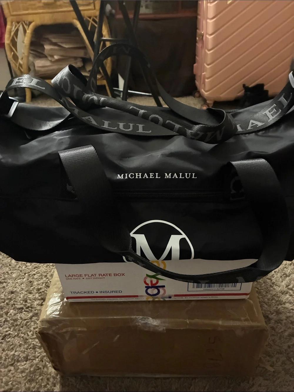 Black Logo Duffel Bag